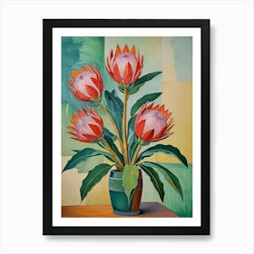 Protea Flowers Art Print