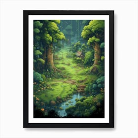Iwokrama Forest Reserve Pixel Art 1 Art Print