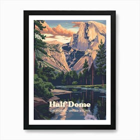 Half Dome California Hiking Travel Art Art Print