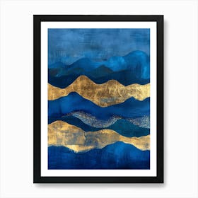 Blue And Gold 6 Art Print