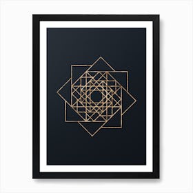 Abstract Geometric Gold Glyph on Dark Teal n.0244 Art Print