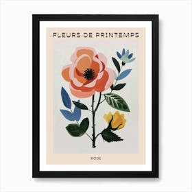 Spring Floral French Poster  Rose 9 Art Print