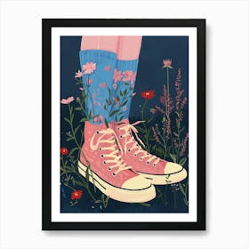 Spring Flowers And Sneakers 1 Art Print