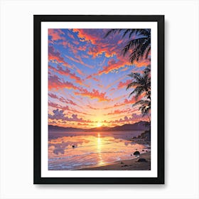 Sunset At The Beach 5 Art Print