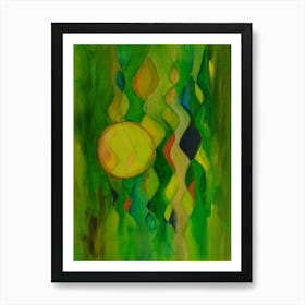 Abstract Wall Art In Warm Green Art Print