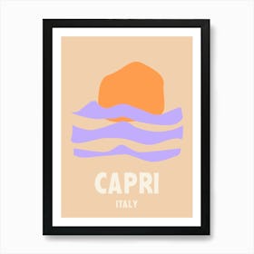 Capri, Italy, Graphic Style Poster 5 Art Print