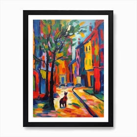 Painting Of London With A Cat In The Style Of Fauvism 4 Art Print