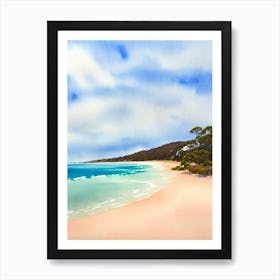 Yarra Bay Beach, Australia Watercolour Art Print