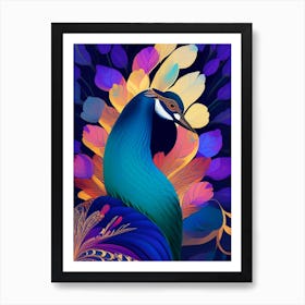 Peacock Pop Matisse Bird Art Print