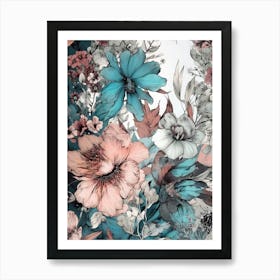 Flowers nature botanical art 2 Art Print