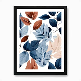 Seamless Pattern With Leaves 4 Art Print