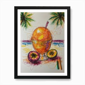 Passion Fruit Ice Cream 1 Art Print