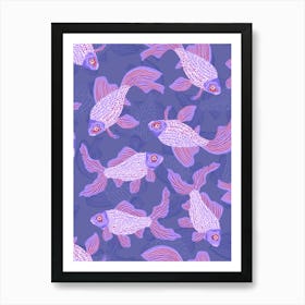 Goldfish - Purple Art Print