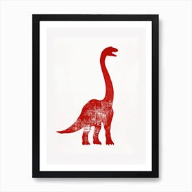 Red Brachiosaurus Dinosaur 3 Art Print