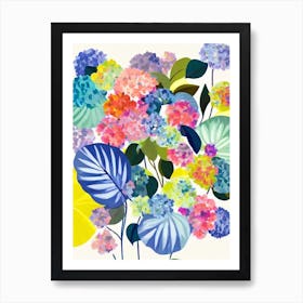 Hydrangea Modern Colourful Flower Art Print