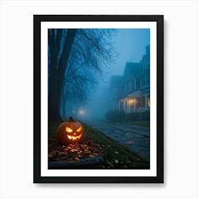 Haunting Halloween Greetings On A Misty Night (33) Art Print