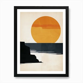 Sunset At The Beach, Scandinavian Simplicity 3 Art Print