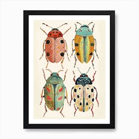 Colourful Insect Illustration June Bug 8 Art Print