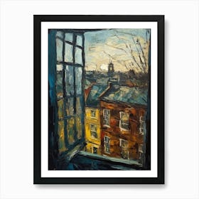 Window View Of London In The Style Of Expressionism 1 Art Print