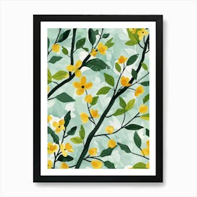 Alder Tree Flat Illustration 2 Art Print