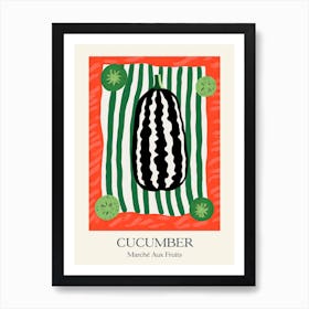 Marche Aux Fruits Cucumber Fruit Summer Illustration 4 Art Print