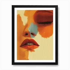 Abstract Woman Face Texture In The Warm Tone Art Print