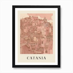 Catania Vintage Pink Italy Poster Art Print