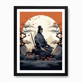 Japanese Samurai Illustration 24 Art Print