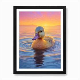 Sunset Duckling 1 Art Print