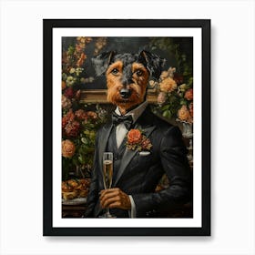 Airedale Whimsy 4 Art Print