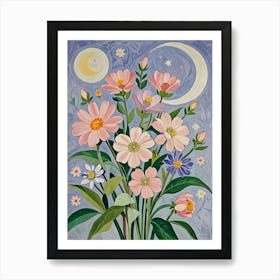 Flowers In The Moonlight no1 Art Print