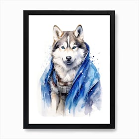 Siberian Husky Dog As A Jedi 4 Art Print