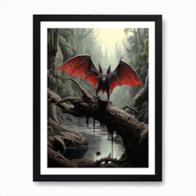 European Free Tailed Bat Illustration 2 Art Print