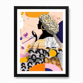 African Woman Colorful Art Print