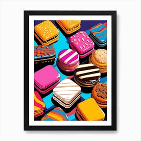 Colourful Biscuits & Sweet Treats Pattern 1 Art Print