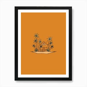 Home Sweet Home Orange Art Print