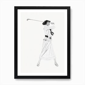 Golfing Woman, Vintage Illustration, Edward Penfield (2) Art Print