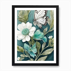 Butterflies And Flowers 8 Art Print