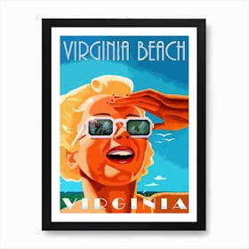 Sunny Virginia, Sunglasses Girl Art Print