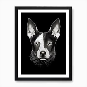 Basenji Dog, Line Drawing 2 Art Print