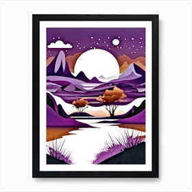 Purple Landscape 4 Art Print
