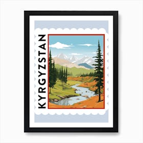 Kyrgyzstan Travel Stamp Poster Art Print