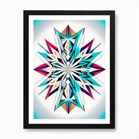 Symmetry, Snowflakes, Minimal Line Drawing 4 Art Print