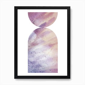 Abstract purple Watercolor Painting Art Print