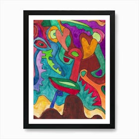 Hearts Dancing in Abstraction Art Print