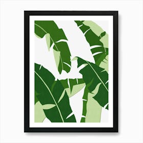 Green tropical leaves 2 Art Print