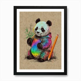 Rainbow Panda Art Print