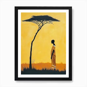 The African Woman; A Boho Stencil Art Print