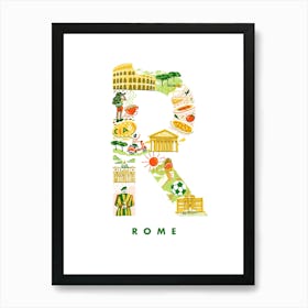 Rome Italy Travel Illustration Art Print