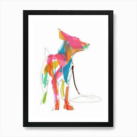 Dog On A Leash Art Print